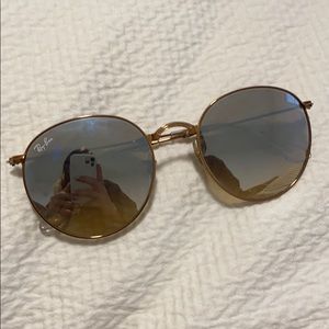 Blue Gold round ray ban sunglasses